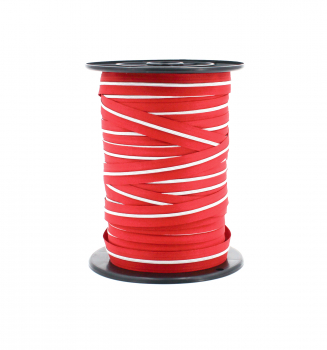 Endlosreißverschluss metallisiert schmal rot/silber (1m)